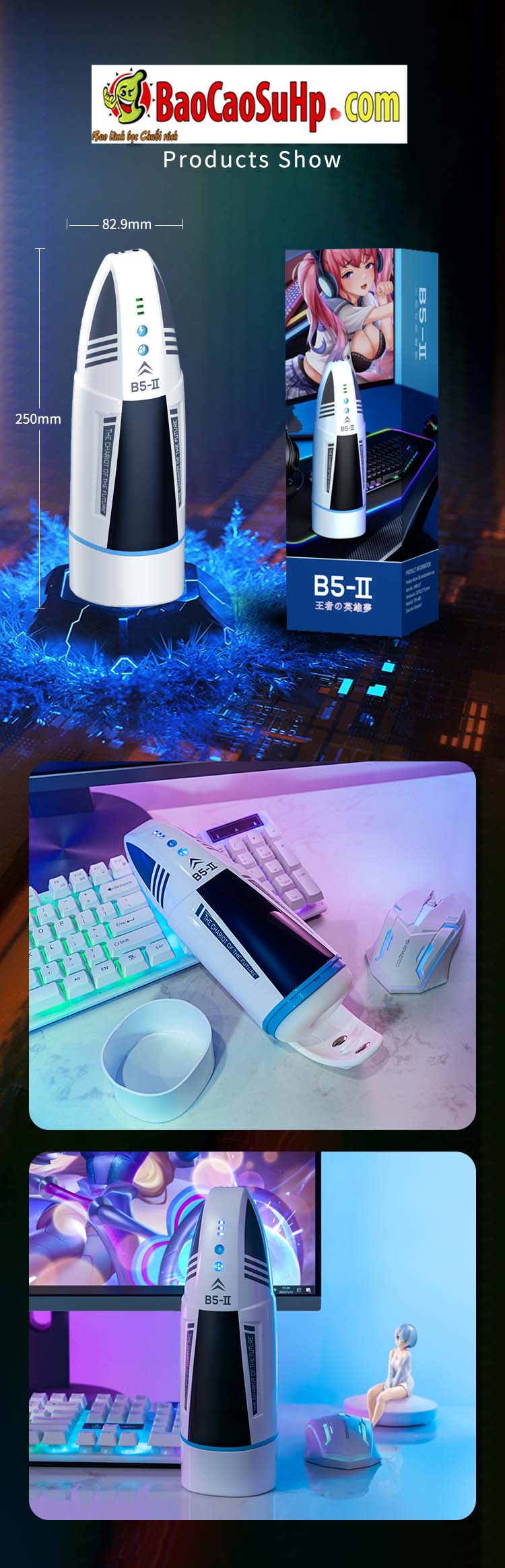 Cốc Thủ Đâm Tự Động Rung Hút Kích Thích MrB Patrick Siêu Phê