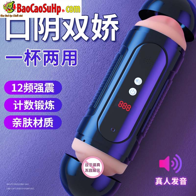 Cốc Thủ Dâm 2 Đầu 12 Chế Độ Rung Rên Kích Thích Mạnh Mẽ