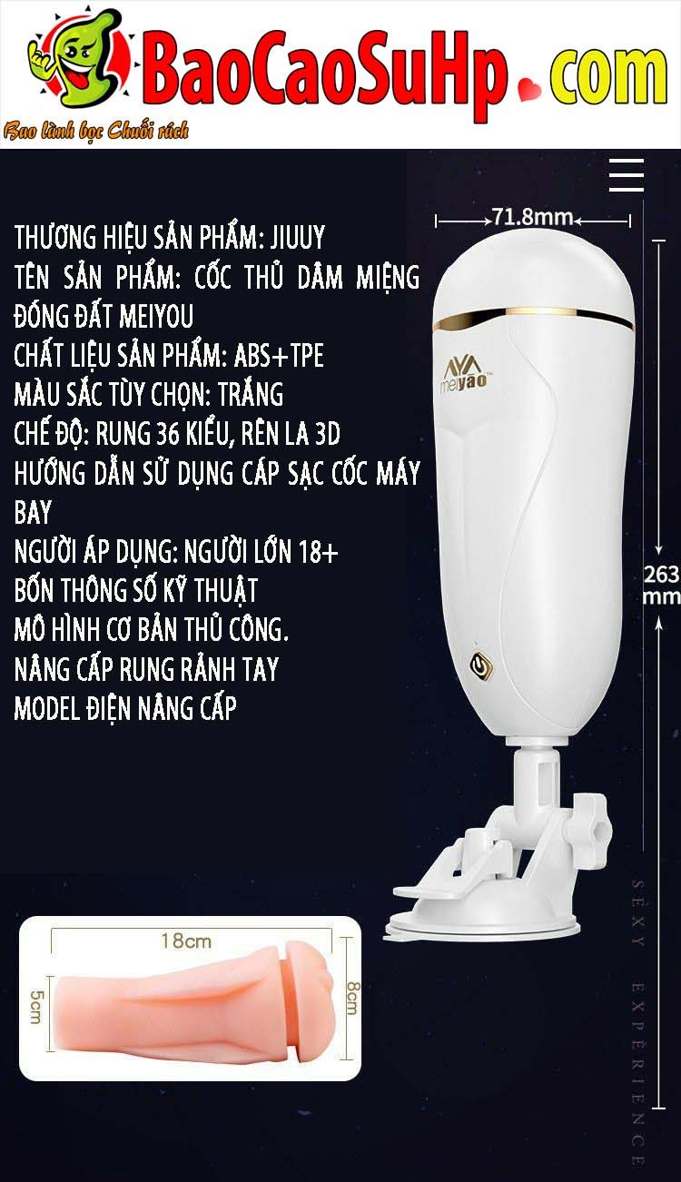Cốc thủ dâm Meiyou rung 5000 phát nhiệt tăng khoái cảm đỉnh