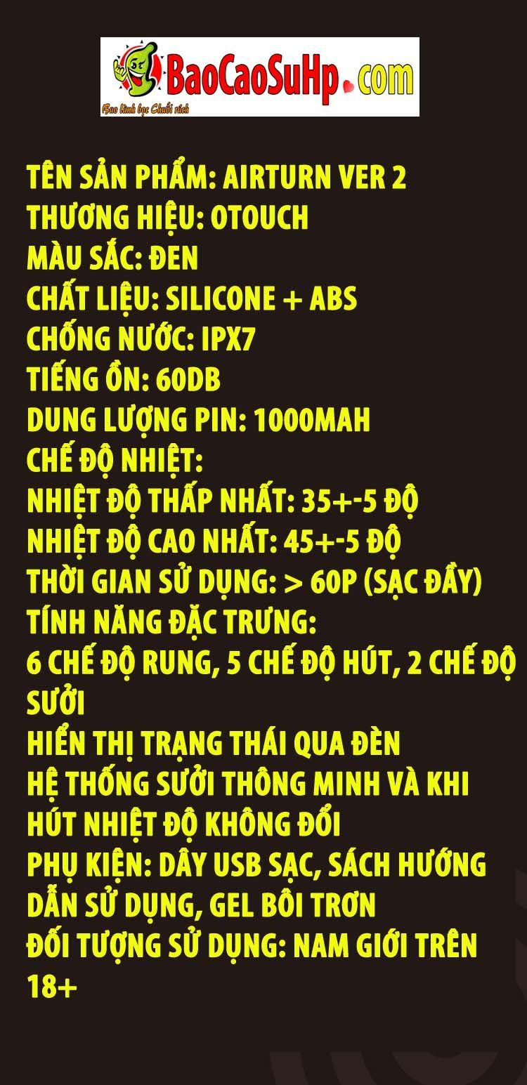 Cốc Thủ Dâm Otouch AirTurn Ver 2 Phát Nhiệt Kích Thích Mạnh Mẽ