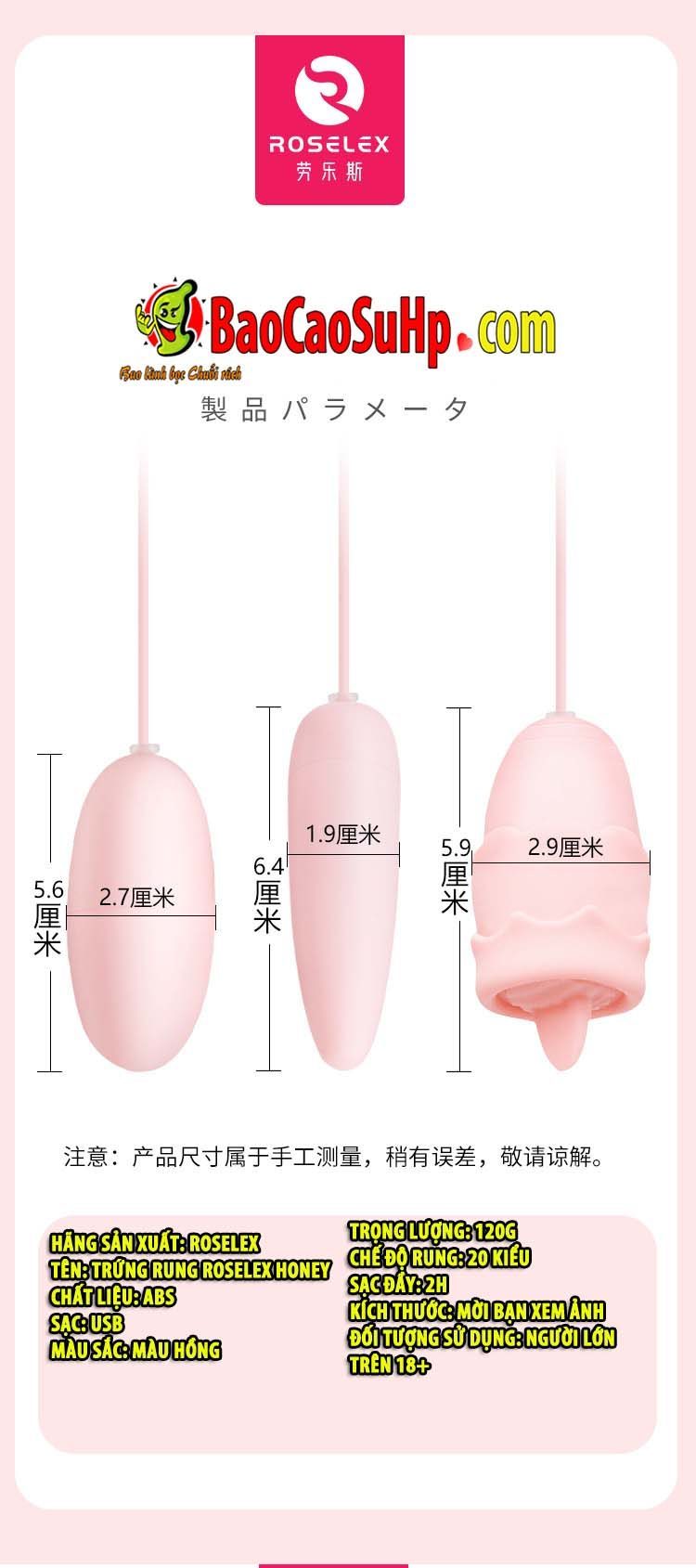  Giá sỉ Trứng rung 3 quả ROSELEX Honey sạc USB lưỡi liếm giá rẻ giá tốt