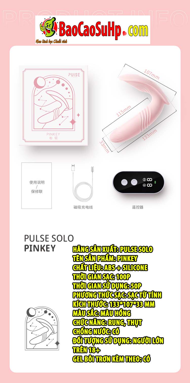 Trứng Rung Thụt Cao Cấp Pulse Solo Pinkey Kích Thích Mua Ngay