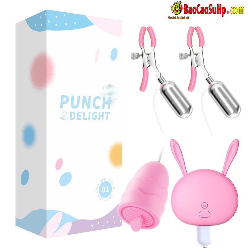 kep ti Mizzzee PUNCH DELIGHT bia 3 - Trứng rung kẹp ti Mizzzee PUNCH DELIGHT kèm lưỡi liếm rung nhiều chế độ