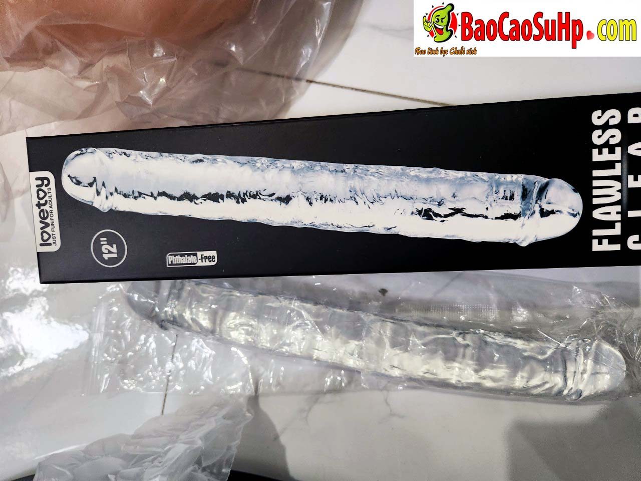 Lovetoys USA Flawless Double Dương Vật Giả Hai Đầu Trong Suốt