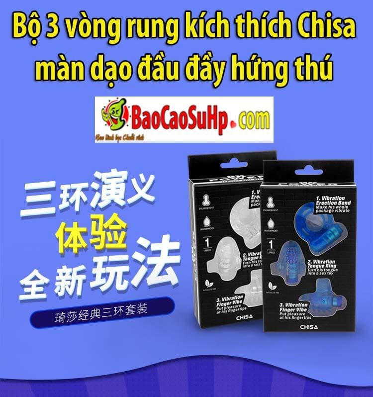 Bộ 3 vòng rung Chisa kích thích cực mạnh mở màn quyến rũ