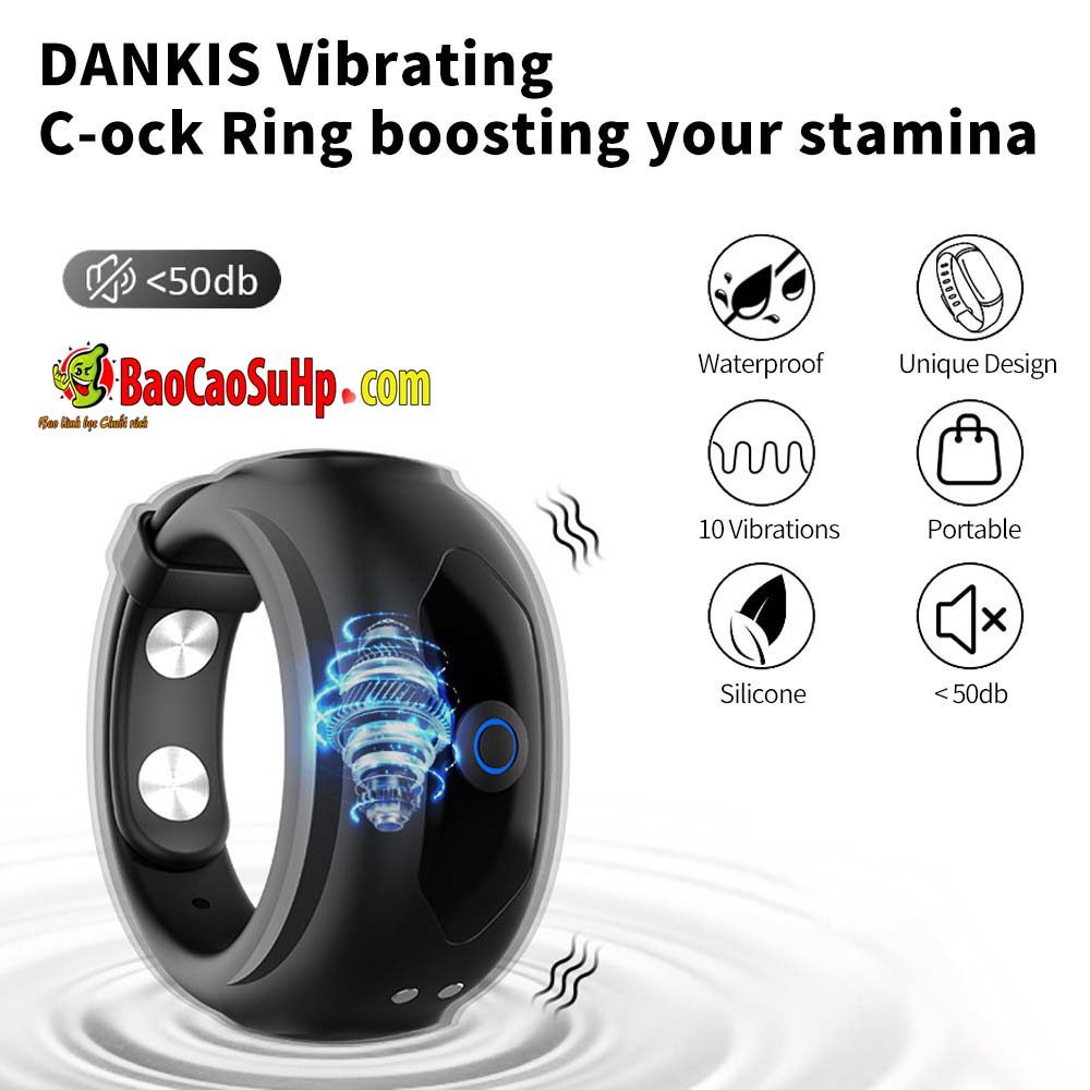 Vòng rung Stamina Men Black Fit tăng khoái cảm mọi kích cỡ