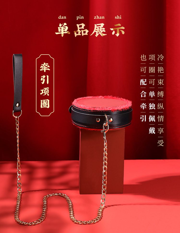 Bộ đồ chơi BDSM Mizzzee BIN002 10 món sang trọng sắc đỏ đen