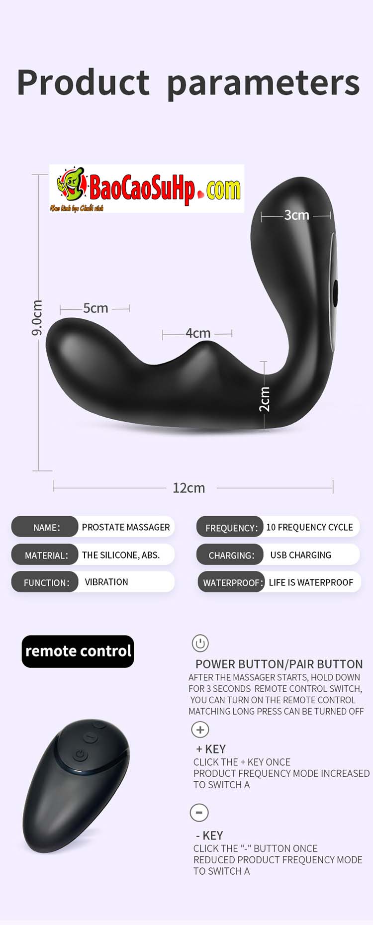 Máy Massage KingProMen Điều Khiển Từ Xa Kích Thích Tiền Liệt Tuyến