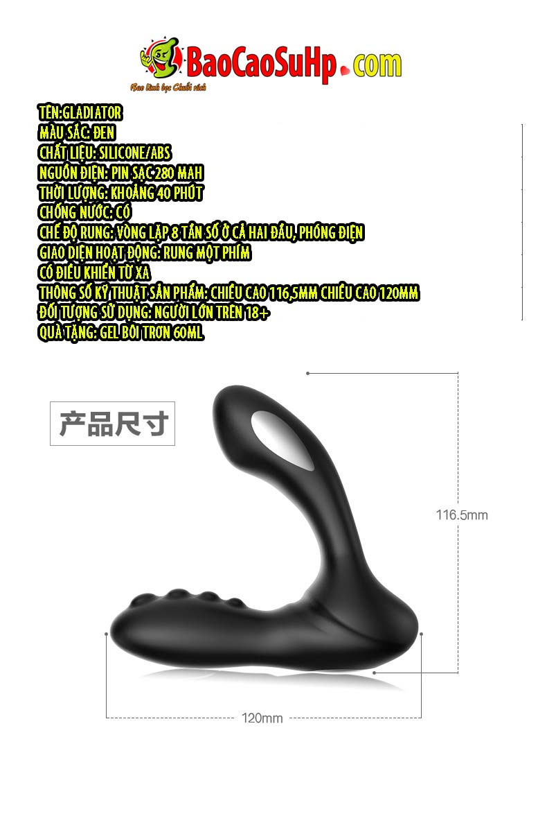  Review Massage tuyến tiền liệt kích thích hậu môn 2in1 phóng điện Libo Electric Gladiator tốt nhất