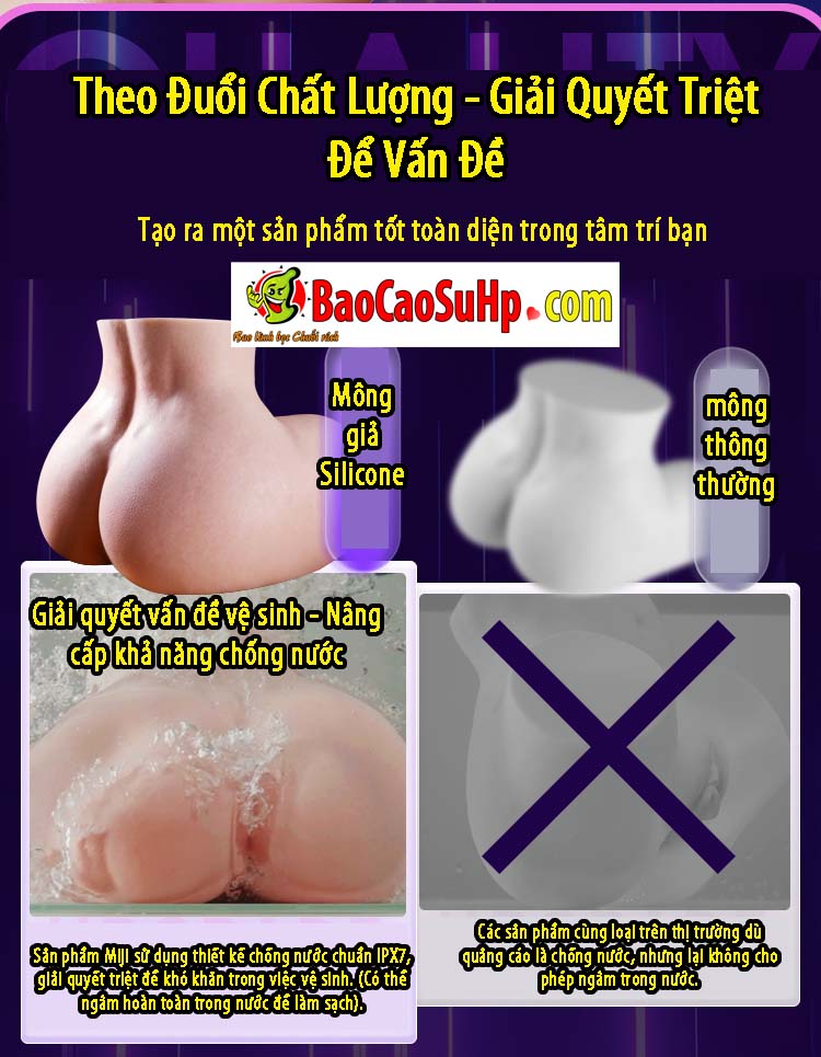 Mong gia nguyen khoi Silicone Dora Heritage Lift 5 - Mông giả nguyên khối Silicone Dora Heritage Lift Rung hút phát nhiệt 5.8kg