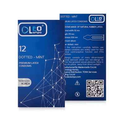 Bao cao su Oleo Dotted hộp 12 chiếc Gai mát lạnh bạc hà Bao cao su Oleo Dotted hộp 12 chiếc Gai mát lạnh bạc hà