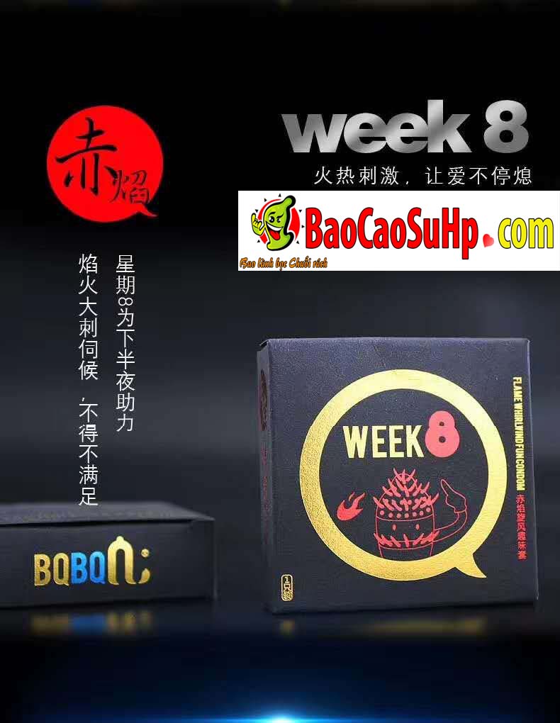 Bộ 8 bao cao su Weeken gân gai siêu mỏng nóng lạnh kích thích