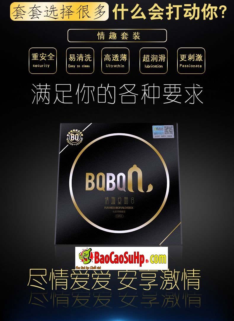 Bộ 8 bao cao su Weeken gân gai siêu mỏng nóng lạnh kích thích