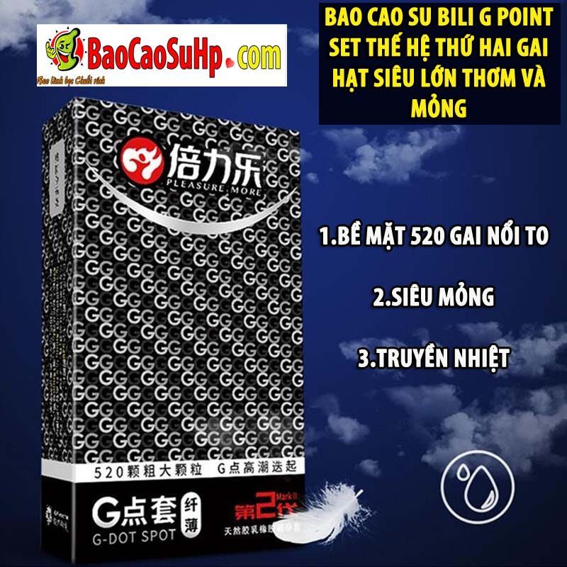 Bao cao su Bili G Point siêu mỏng thơm nhẹ cảm giác cực đỉnh Bao cao su Bili G Point siêu mỏng thơm nhẹ cảm giác cực đỉnh