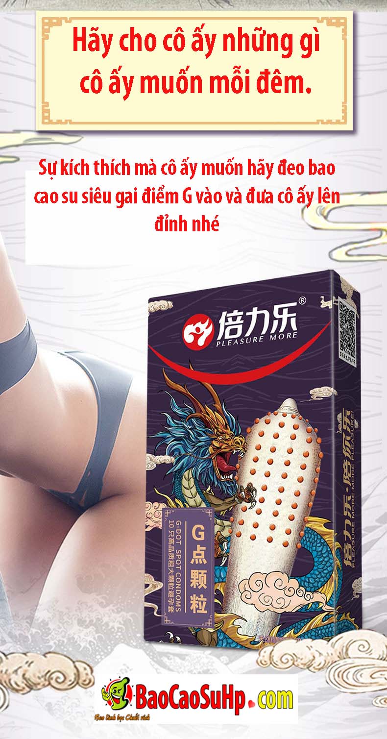 Bao cao su gai Blue Dragon 520 hạt nổi to bền bỉ kích thích điểm G