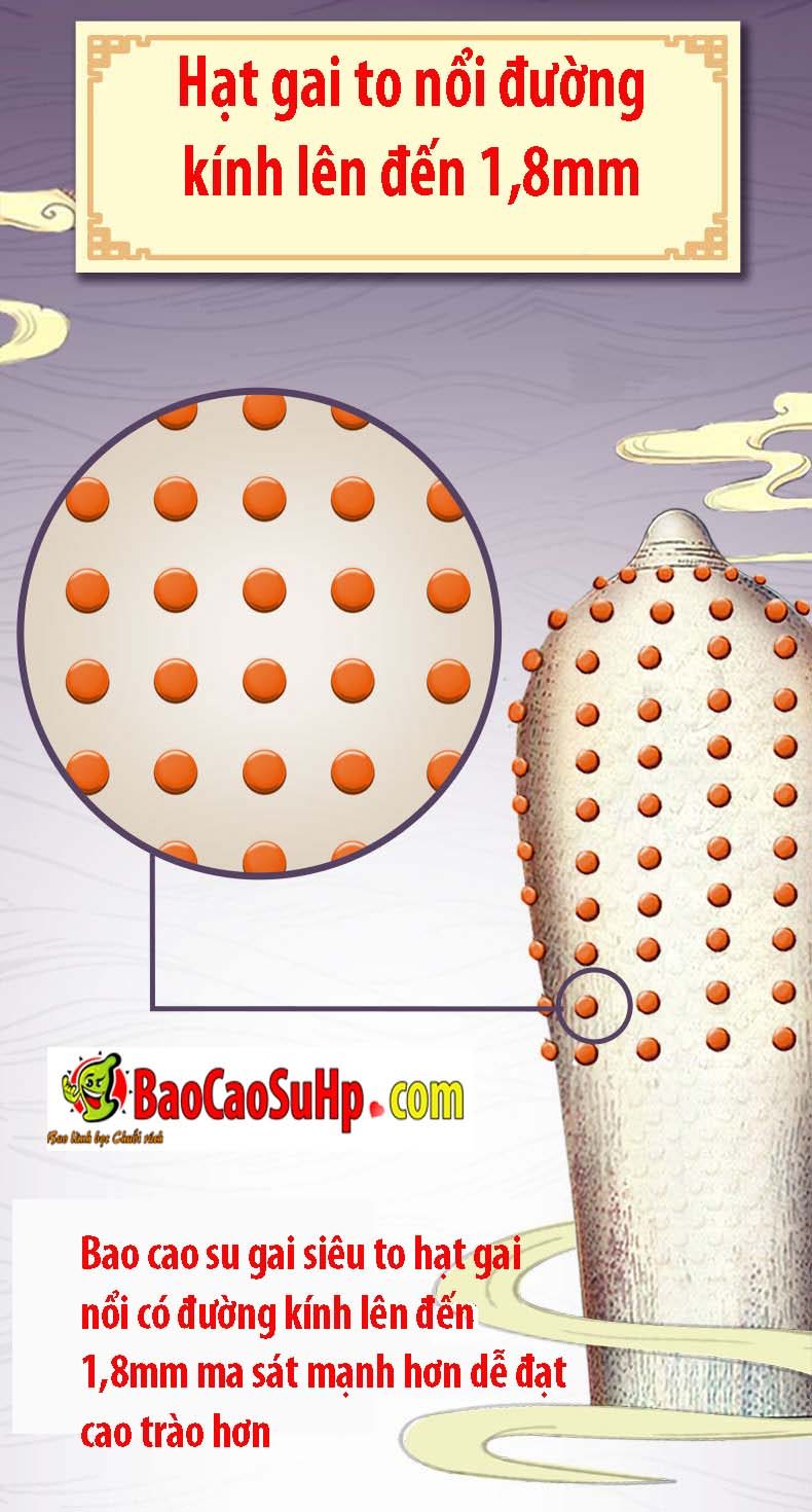 Bao cao su gai Blue Dragon 520 hạt nổi to bền bỉ kích thích điểm G