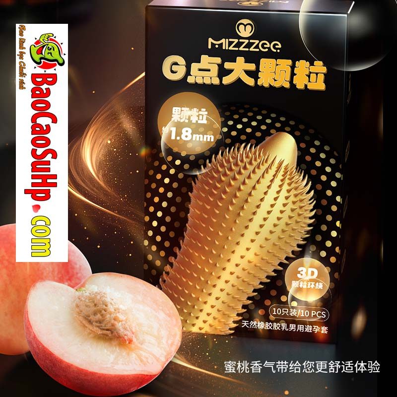 Bao cao su gai lớn 18mm siêu mỏng hương đào Mizzzee Yomahork chất lượng