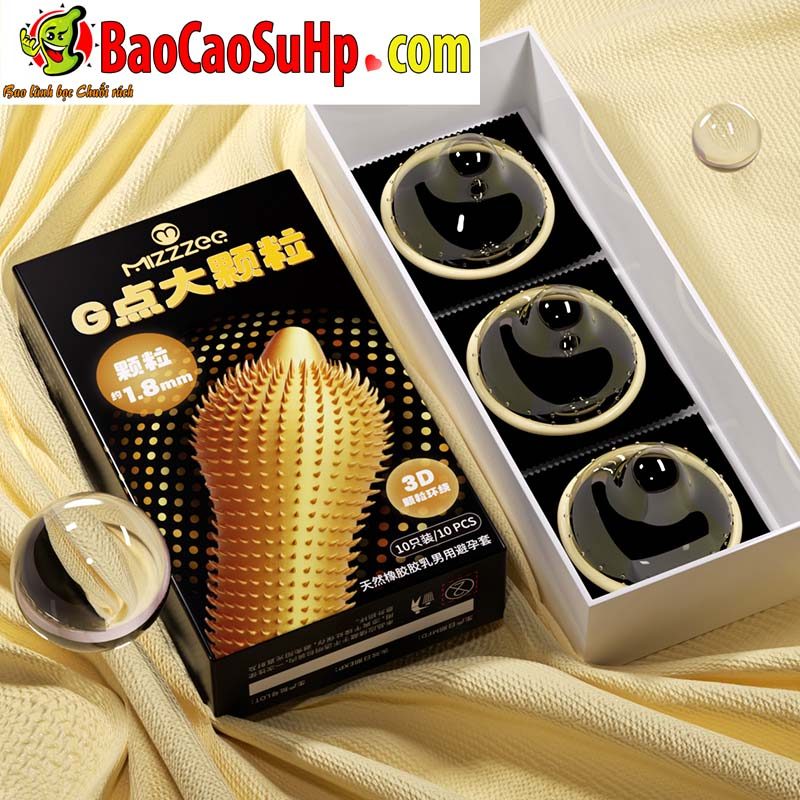 Bao cao su gai lớn 18mm siêu mỏng hương đào Mizzzee Yomahork chất lượng