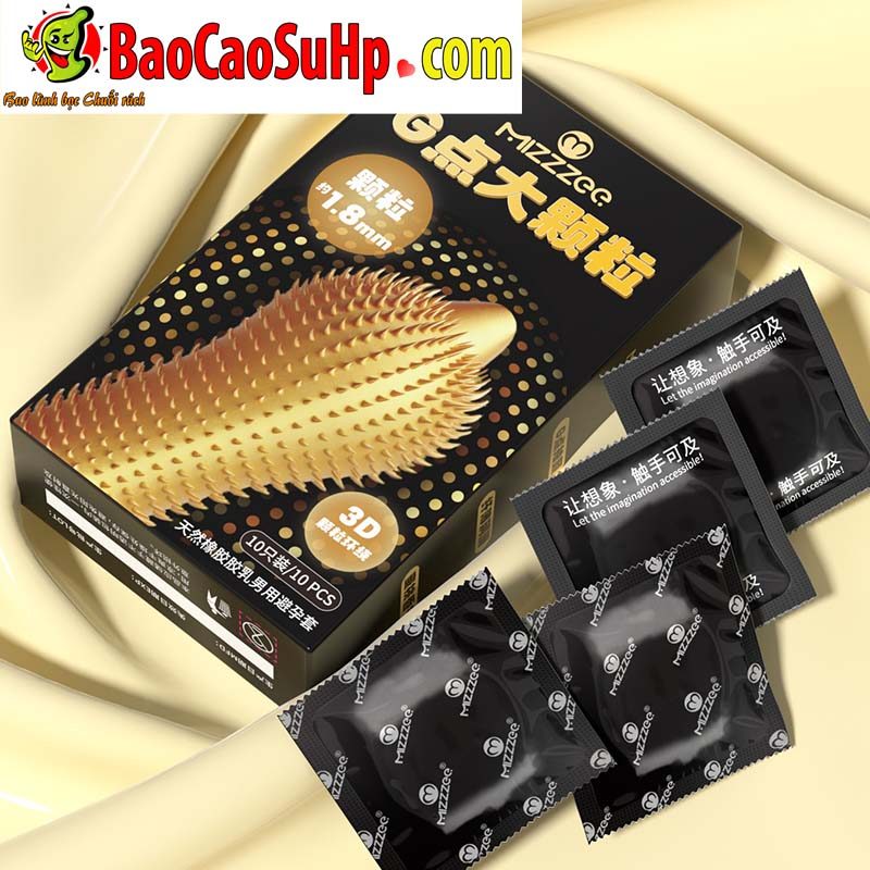 Bao cao su gai lớn 18mm siêu mỏng hương đào Mizzzee Yomahork chất lượng