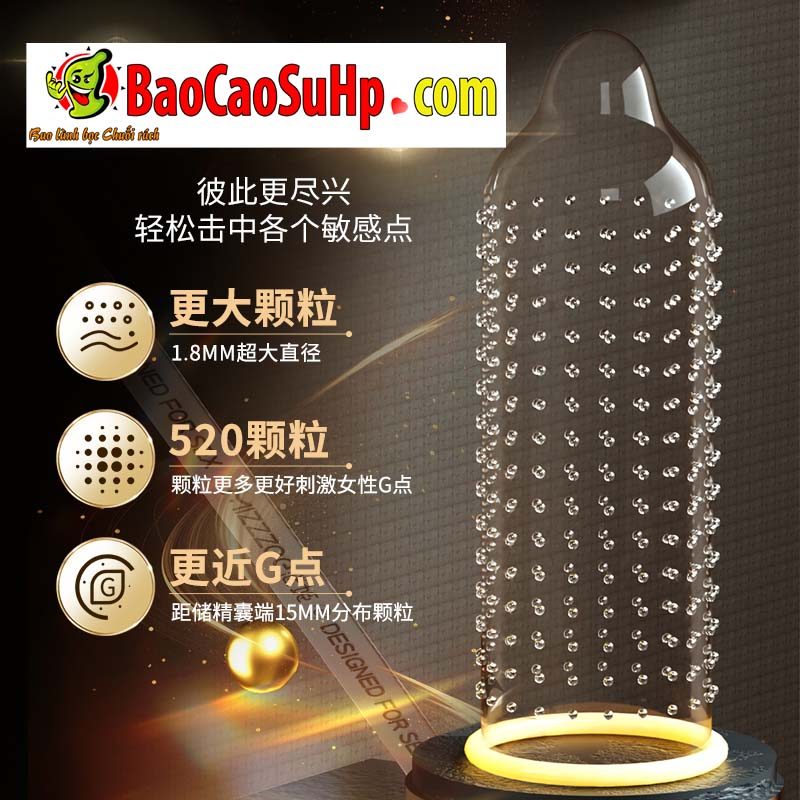 Bao cao su gai lớn 18mm siêu mỏng hương đào Mizzzee Yomahork chất lượng