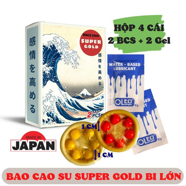 Bao cao su Maxman Super Gold hương dâu 7 bi không rụng kích thích