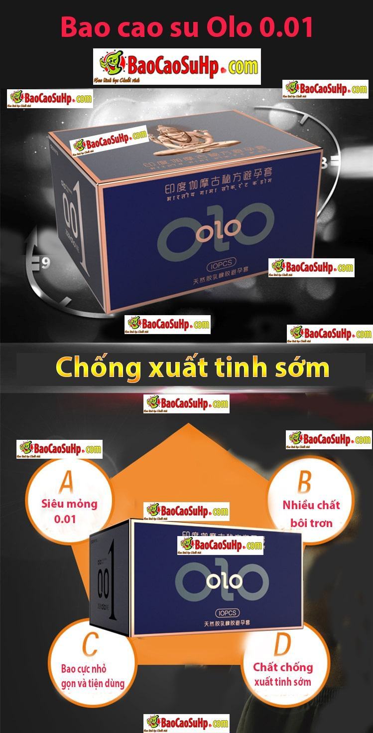  Đánh giá Bao cao su OLO 0.01 GramBlue Siêu mỏng chống xuất tinh sớm nhập khẩu