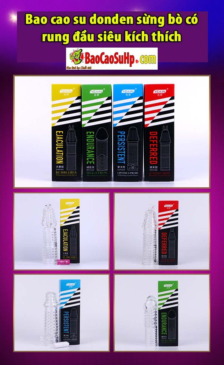 Bao cao su Donden sừng bò rung đầu siêu phê tăng hưng phấn