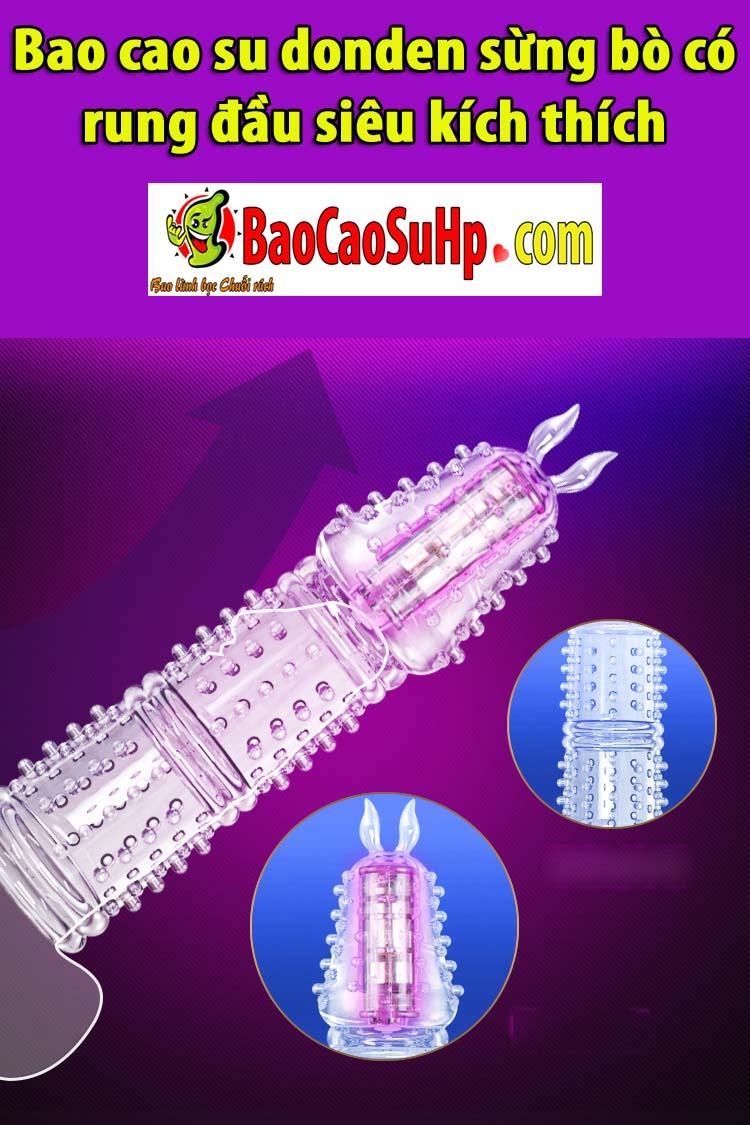 Bao cao su Donden sừng bò rung đầu siêu phê tăng hưng phấn