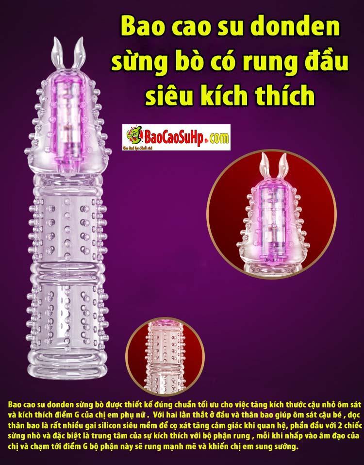 Bao cao su Donden sừng bò rung đầu siêu phê tăng hưng phấn