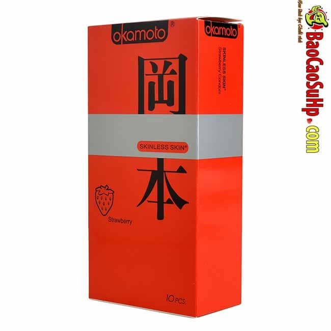 Shop bán Bao Cao Su Okamoto Skinless Skin Strawberry Ngọt ngào hương dâu cao cấp