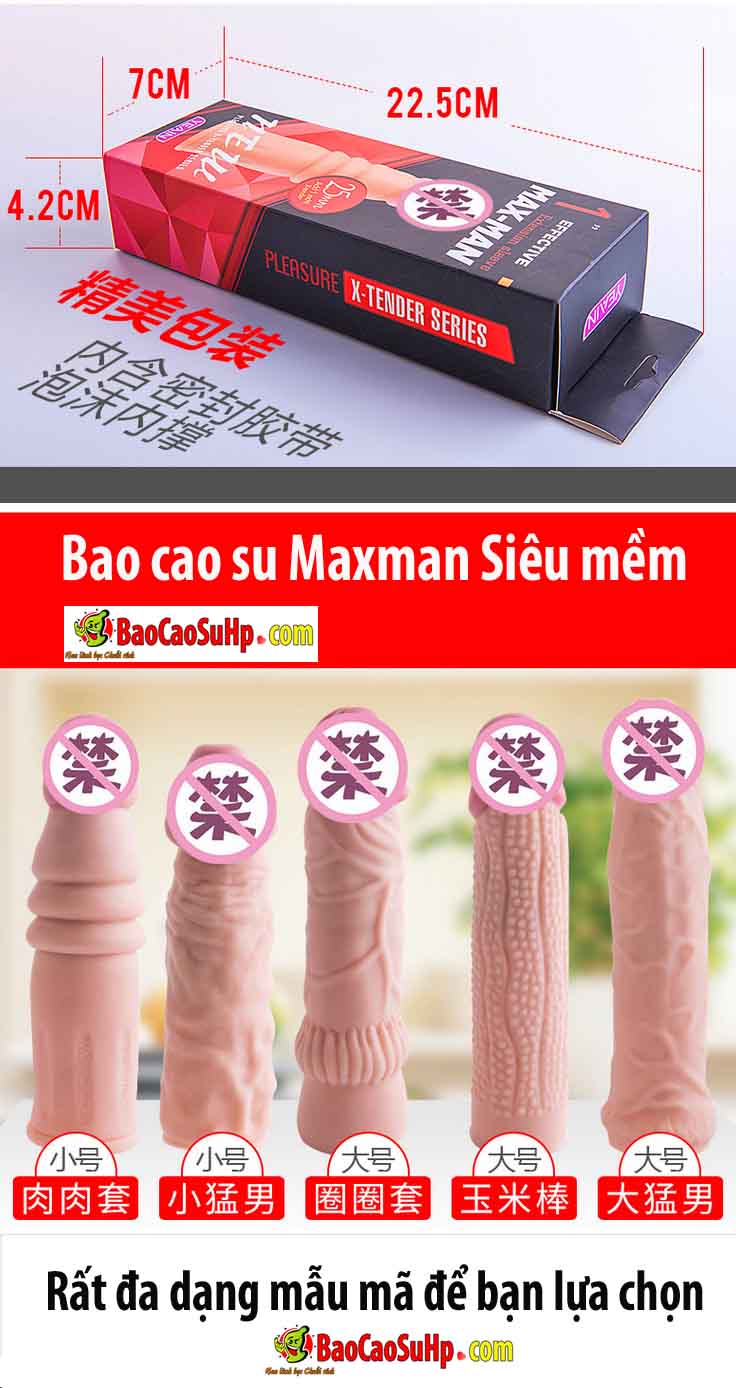 Bao cao su Donden Maxman siêu mỏng mềm mại, tăng khoái cảm