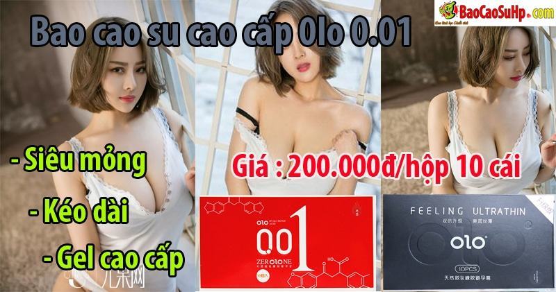 Bao cao su mỏng siêu mượt Olo 0.01 cao cấp, an toàn tuyệt đối