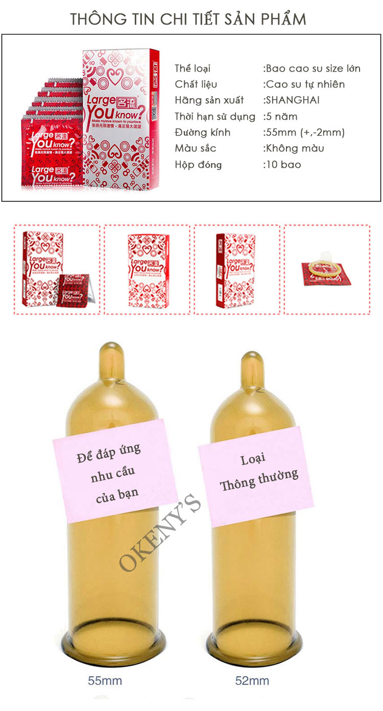 Bao cao su cỡ lớn thoải mái an toàn tăng khoái cảm đỉnh cao