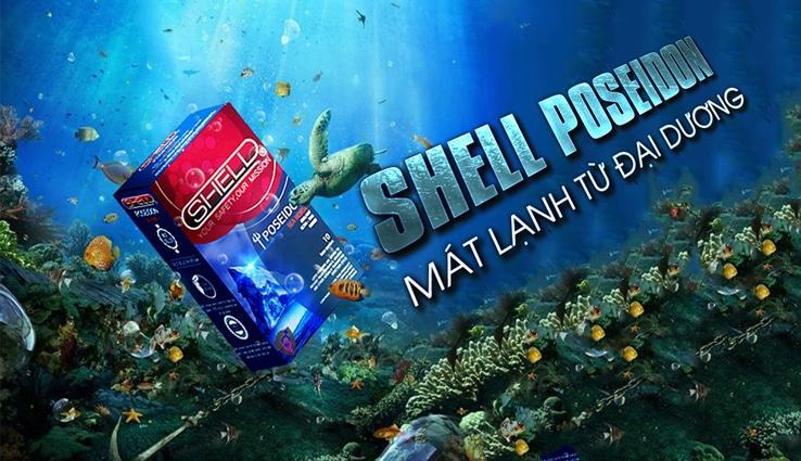 Bao cao su Shell Poseidon Siêu mỏng An toàn Tăng khoái cảm