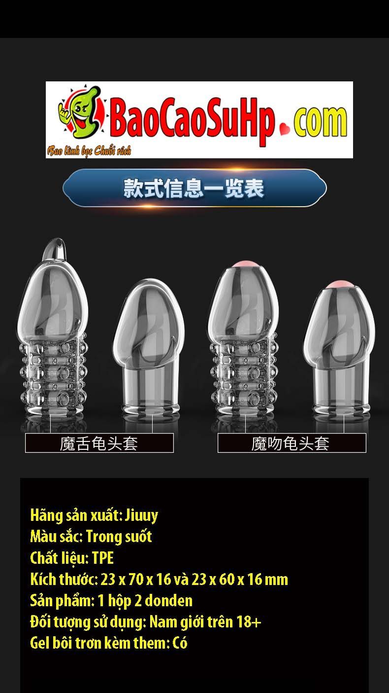 Bao cao su DonDen Kiss Sleeve mở đầu siêu mỏng kích thích