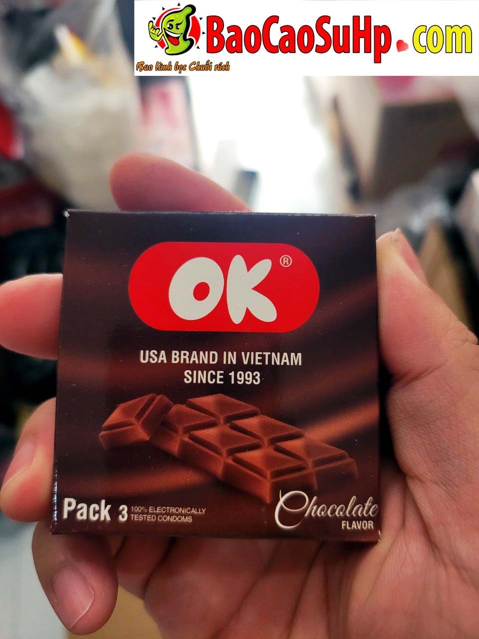  Cửa hàng bán Bao cao su Ok vị Socola ngọt ngào dành cho gia đình 144c/1 hộp hàng mới về