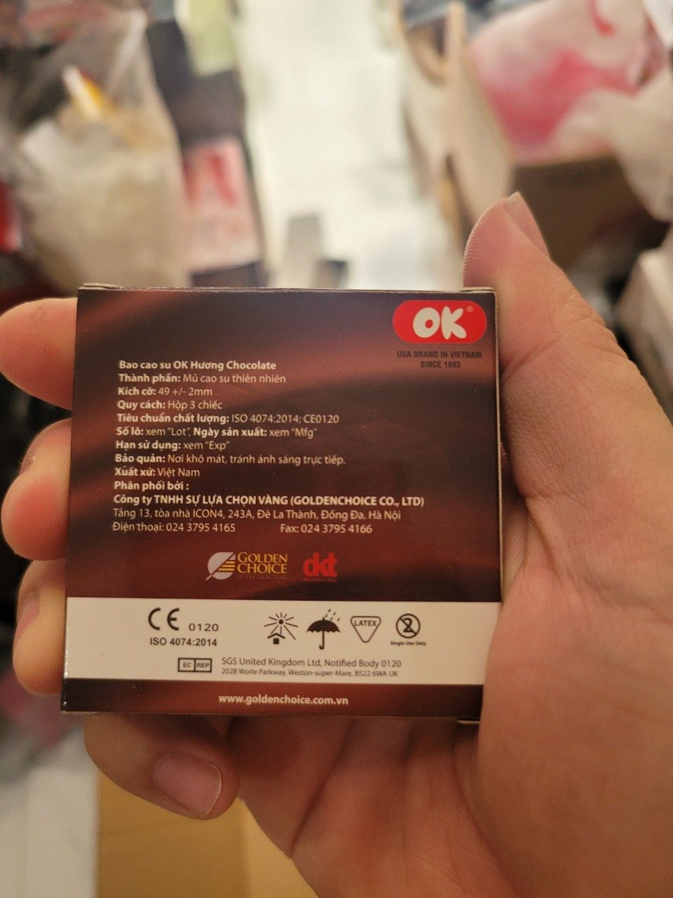  Cửa hàng bán Bao cao su Ok vị Socola ngọt ngào dành cho gia đình 144c/1 hộp hàng mới về
