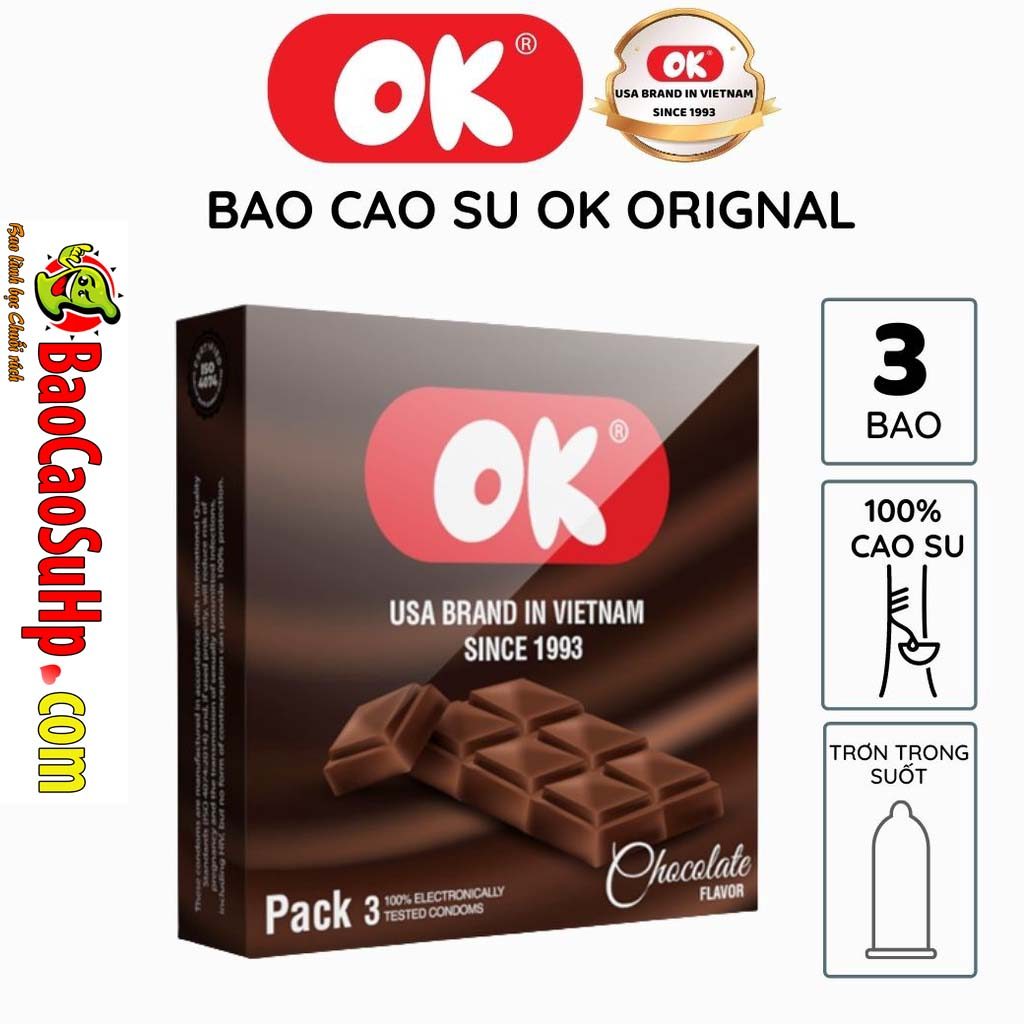  Cửa hàng bán Bao cao su Ok vị Socola ngọt ngào dành cho gia đình 144c/1 hộp hàng mới về