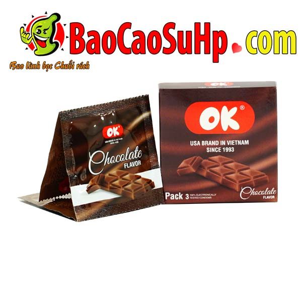  Cửa hàng bán Bao cao su Ok vị Socola ngọt ngào dành cho gia đình 144c/1 hộp hàng mới về