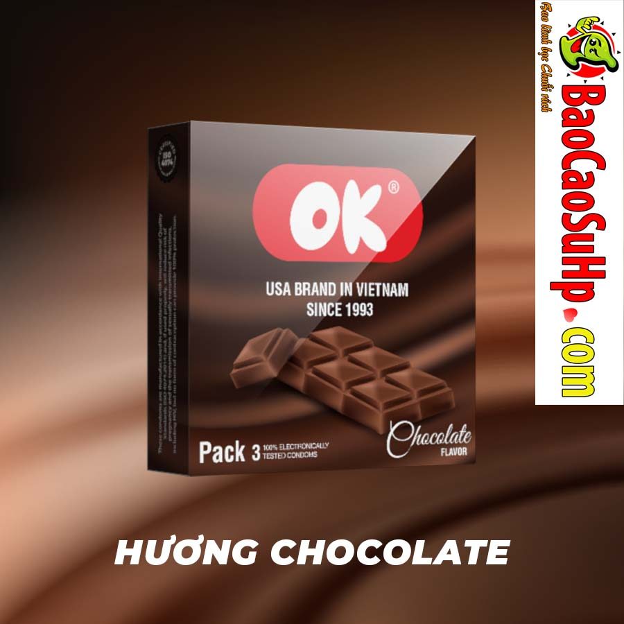  Cửa hàng bán Bao cao su Ok vị Socola ngọt ngào dành cho gia đình 144c/1 hộp hàng mới về