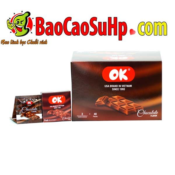  Cửa hàng bán Bao cao su Ok vị Socola ngọt ngào dành cho gia đình 144c/1 hộp hàng mới về