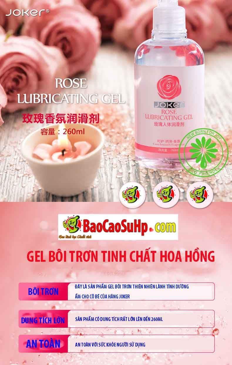 Gel bôi trơn The Joker 260ml mềm mượt hoa hồng lô hội