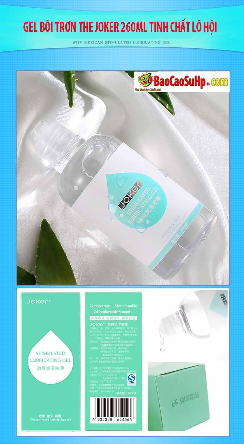 Gel bôi trơn The Joker 260ml mềm mượt hoa hồng lô hội