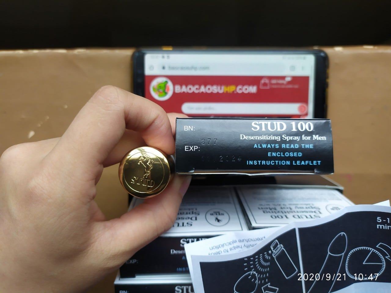 Chai xịt Stud 100 UK nắp vàng chất lượng đảm bảo mua ngay