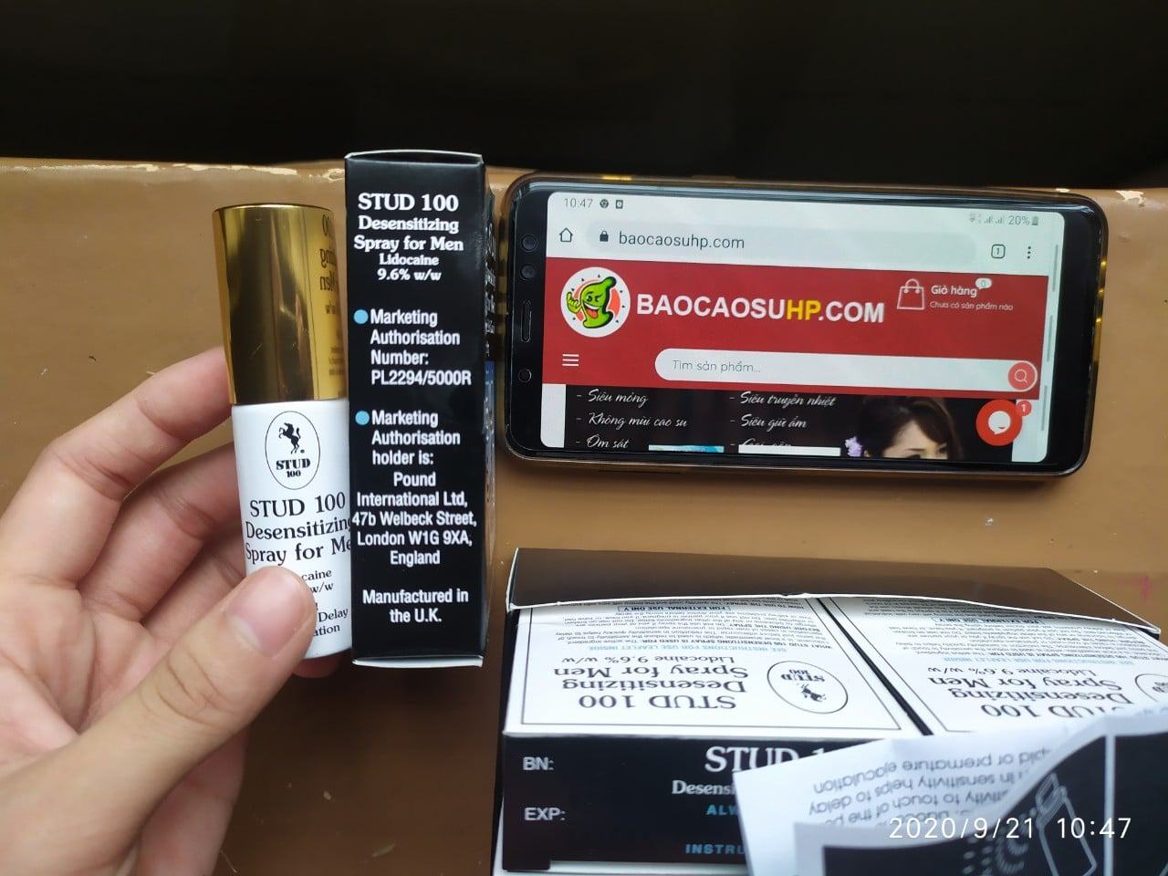 Chai xịt Stud 100 UK nắp vàng chất lượng đảm bảo mua ngay