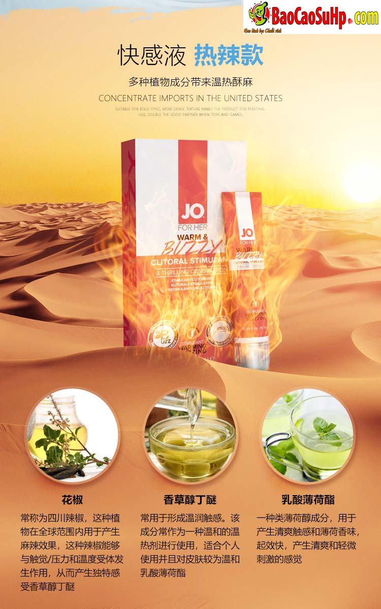 Gel bôi trơn JO® WARM & BUZZY ấm nóng kích thích mãnh liệt