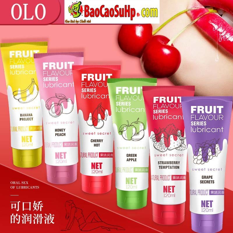 Gel Bôi Trơn OLO 120ml Vị Trái Cây Tự Nhiên Dưỡng Ẩm Mềm Mịn Da