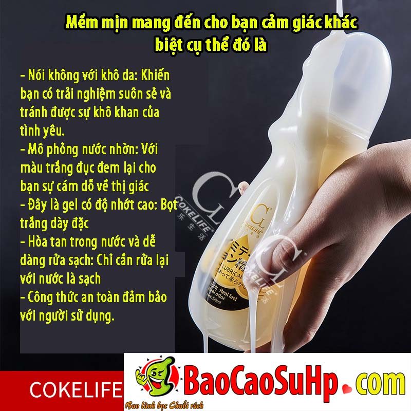 Gel bôi trơn COKELIFE ONE gốc nước cô đặc trắng sánh mịn, an toàn