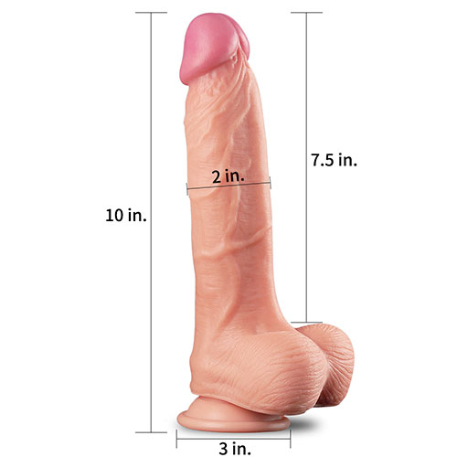 Dương Vật Giả Silicon 2 Da Size Khủng 10in Lovetoy Cao Cấp