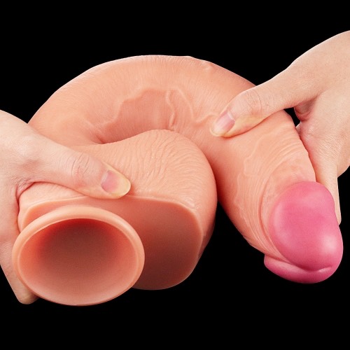 Dương Vật Giả Silicon 2 Da Mềm Mịn Size Lớn 12in - Lovetoy Cao Cấp